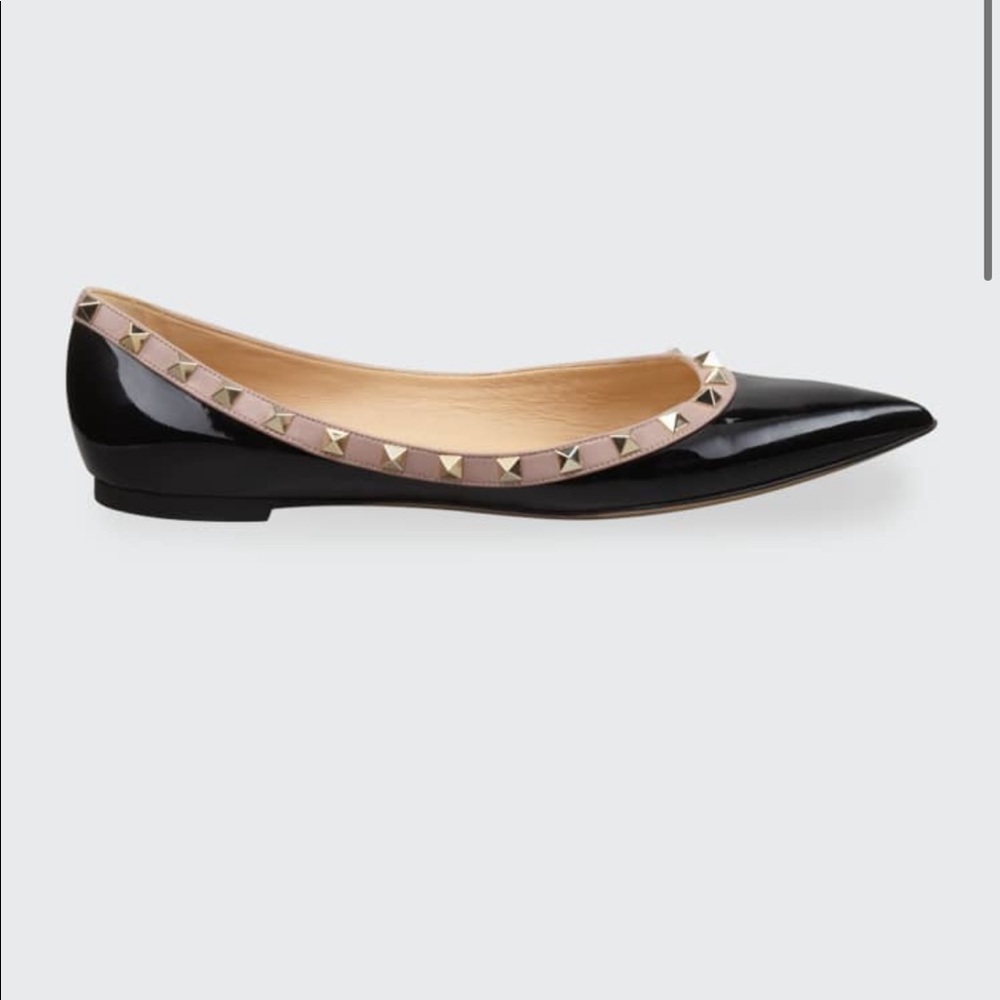 Valentino Rockstud Patent Ballet Flats